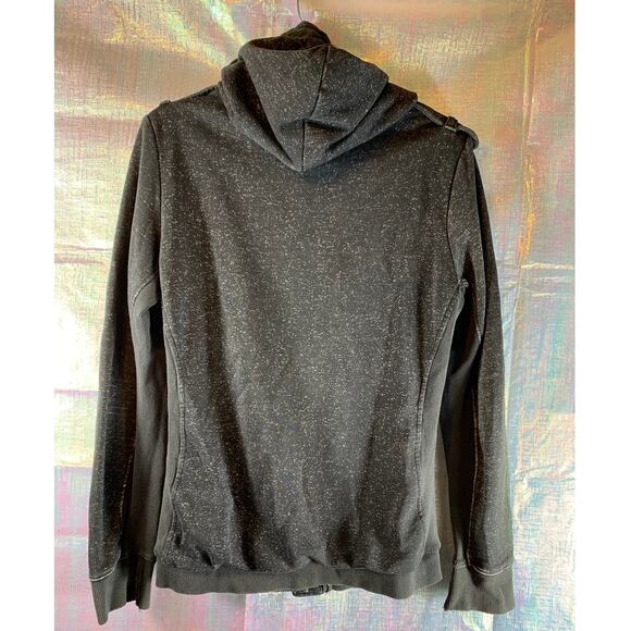 Fox Racing Button Up Hooded Sweatshirt Womens L Charcoal Grey Sport Distressed - Picture 2 of 12